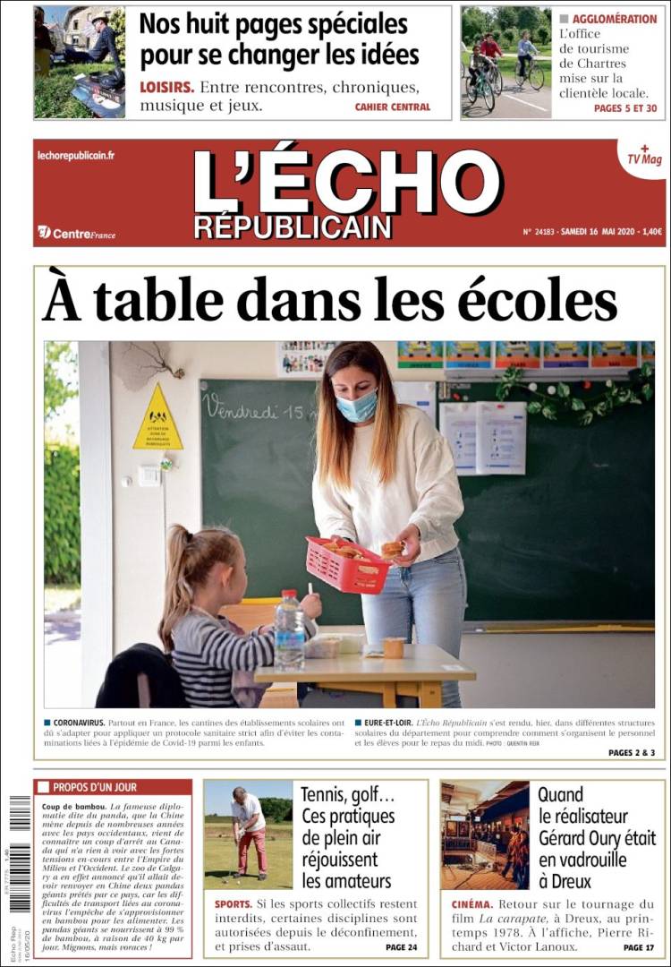 Portada de L'Echo Républicain (Francia)