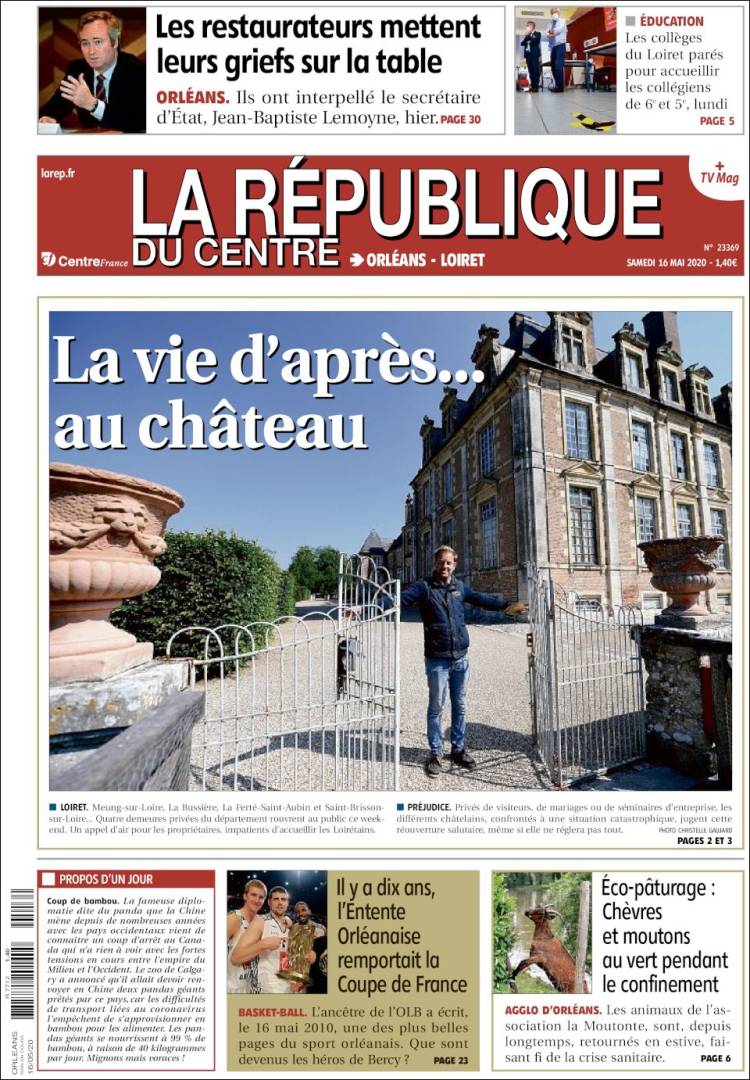 Portada de La République du Centre (Francia)