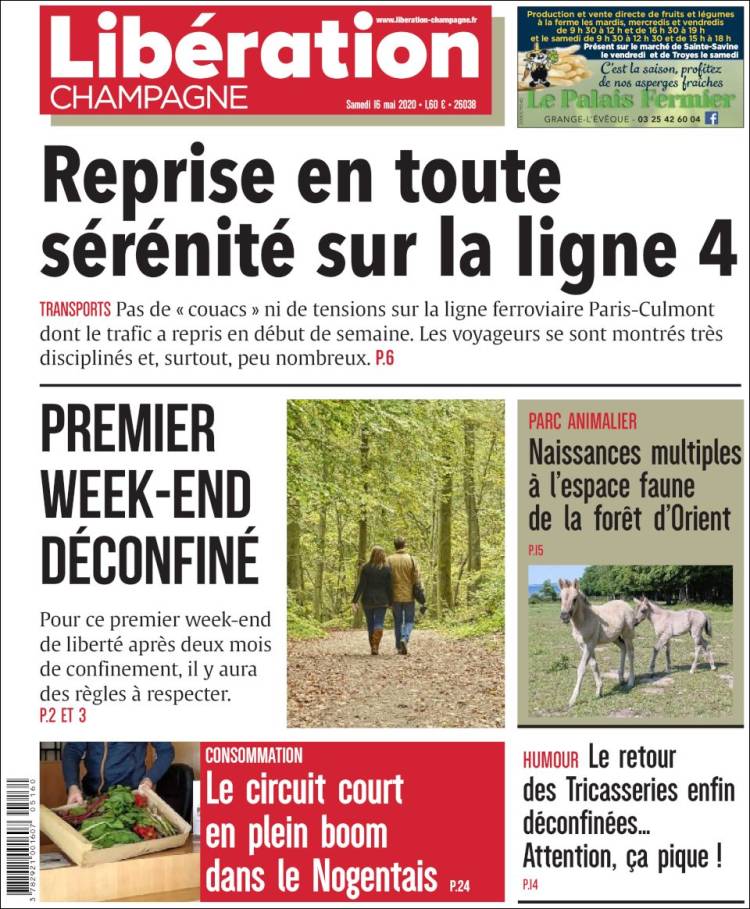 Portada de Libération Champagne (Francia)