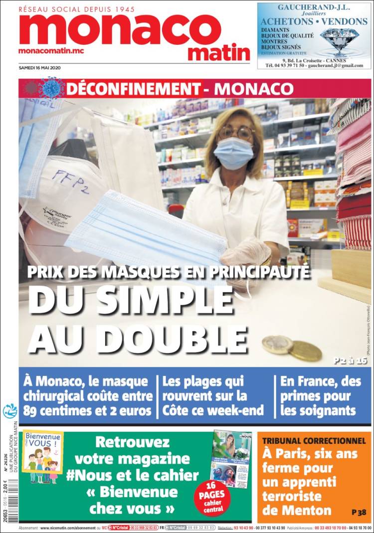 Portada de Nice-Matin (Francia)