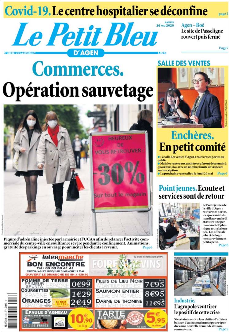 Portada de Le Petit Bleu (Francia)