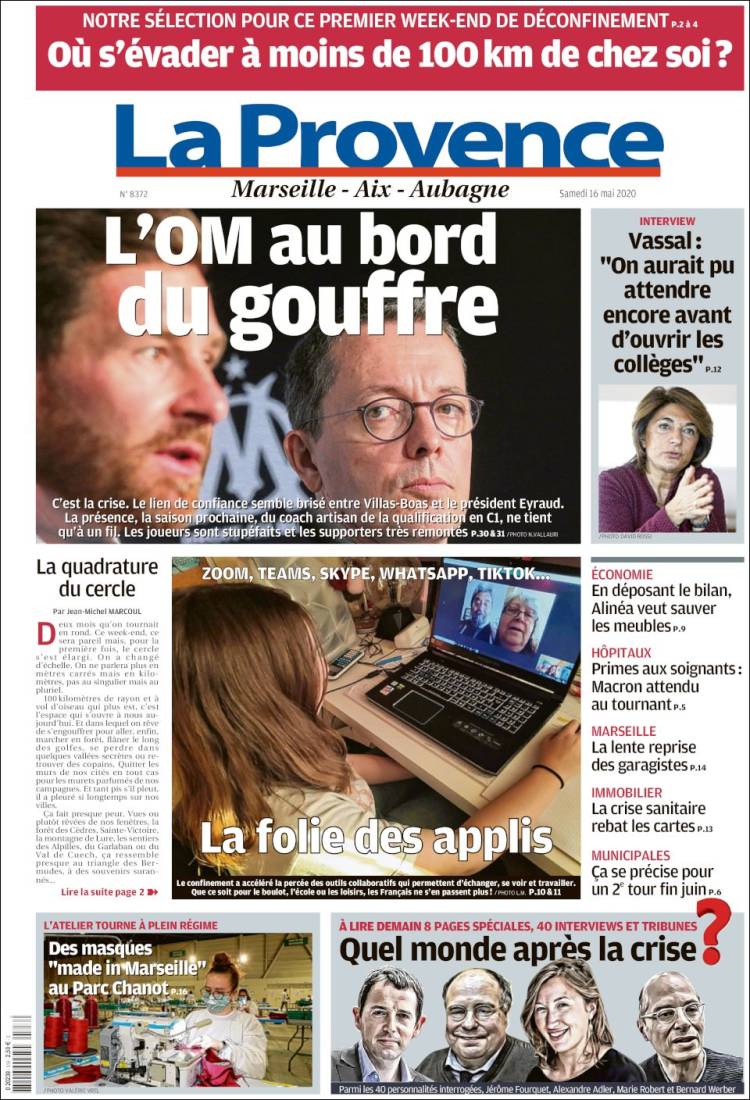 Portada de La Provence (Francia)
