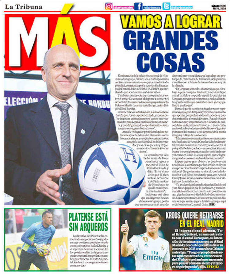 Portada de Diario Más (Honduras)