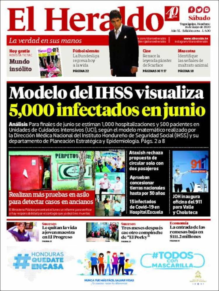 Portada de El Heraldo (Honduras)