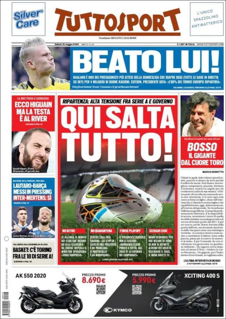Portada de Tuttosport (Italia)