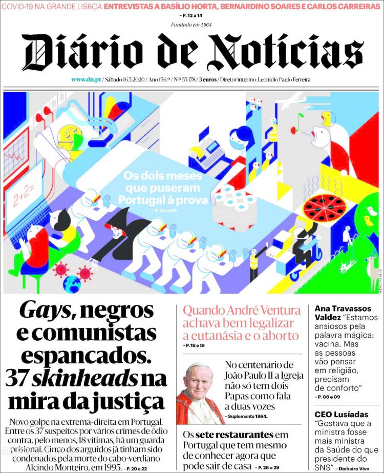 Portada de Diário de Noticias (Portugal)