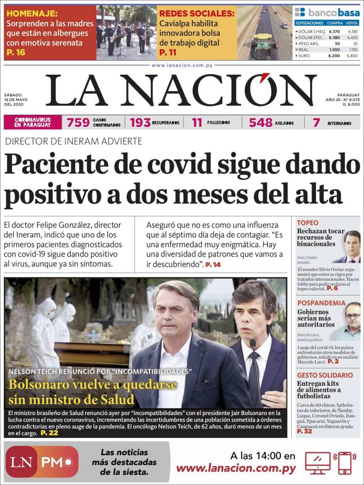 Portada de La Nación (Paraguay)