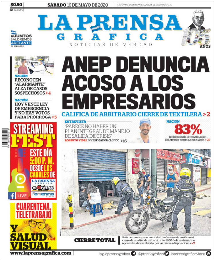 Portada de La Prensa Gráfica (El Salvador)