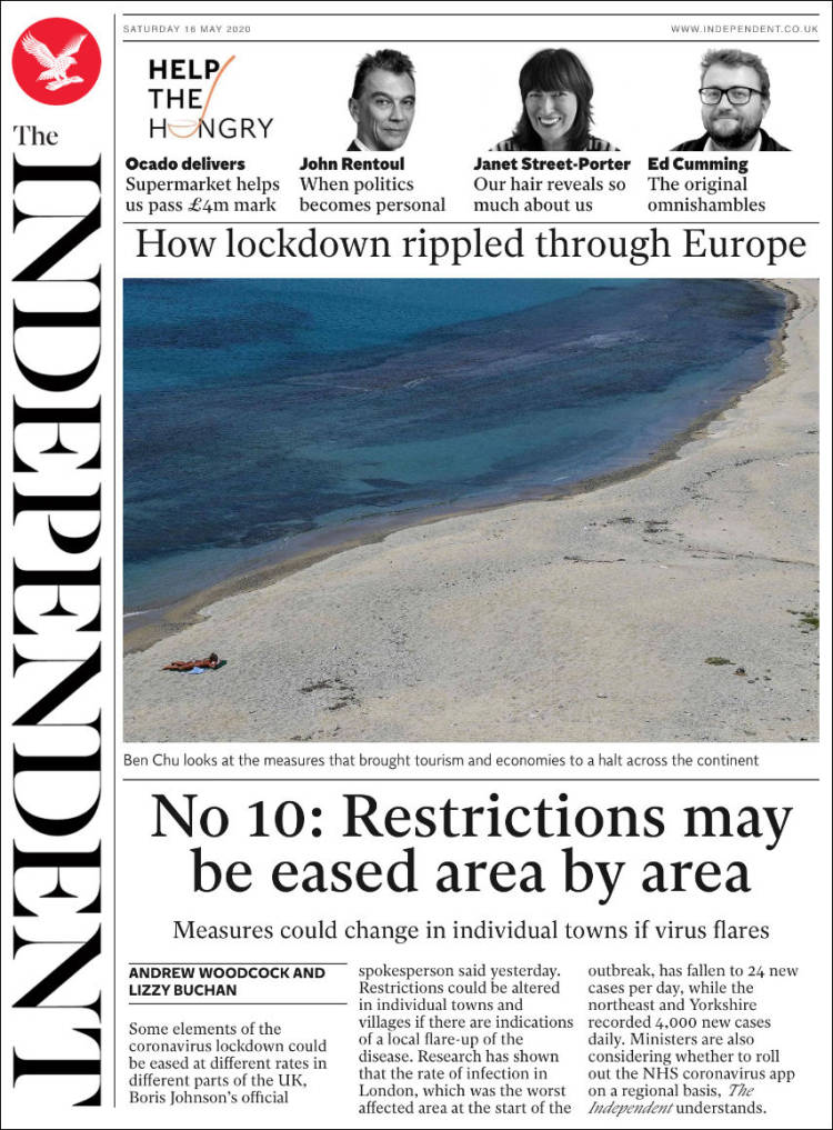 Portada de The Independent (Reino Unido)