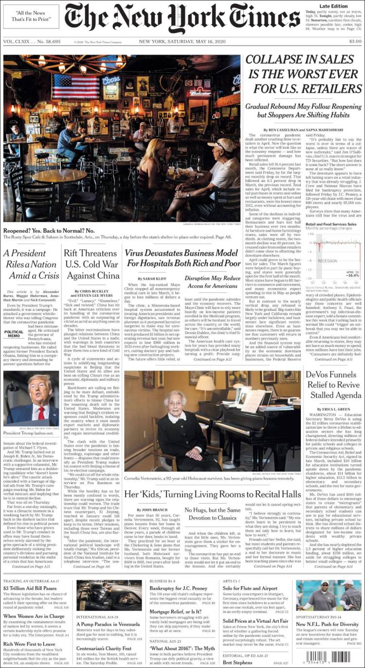 Portada de New York Times (USA)