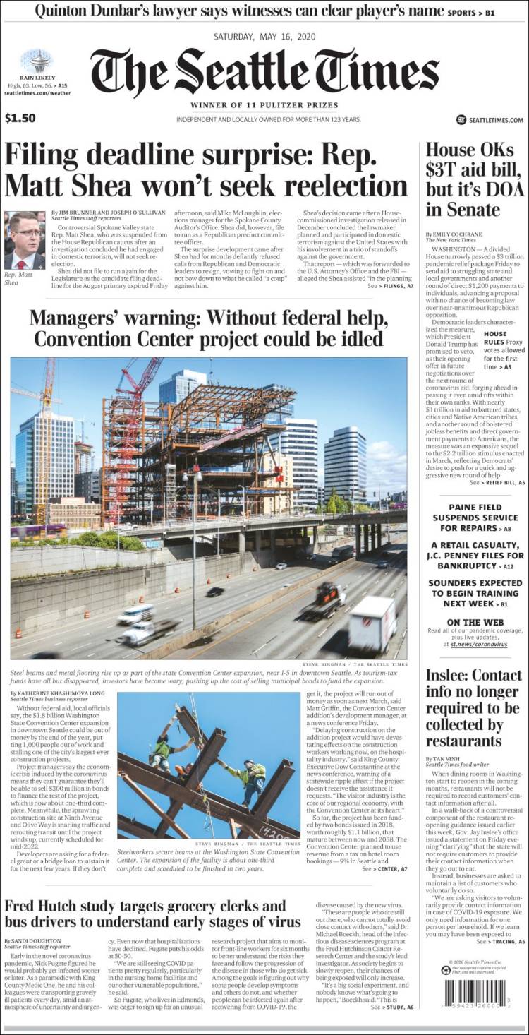 Portada de Seattle Times (USA)