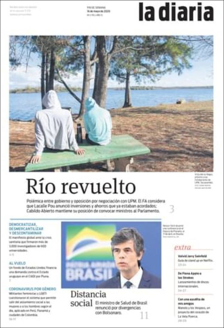 Portada de La Diaria (Uruguay)