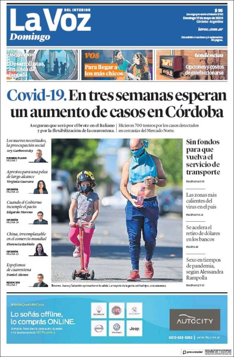 Portada de La Voz del Interior (Argentina)