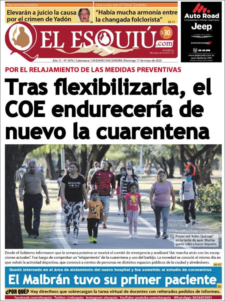 Portada de El Esquiu (Argentina)