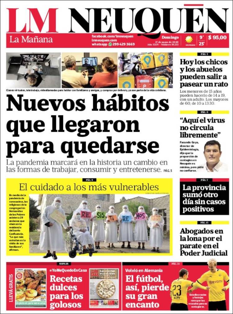 Portada de La Mañanade Neuquén (Argentina)