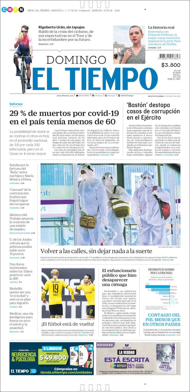 Portada de El Tiempo (Colombia)