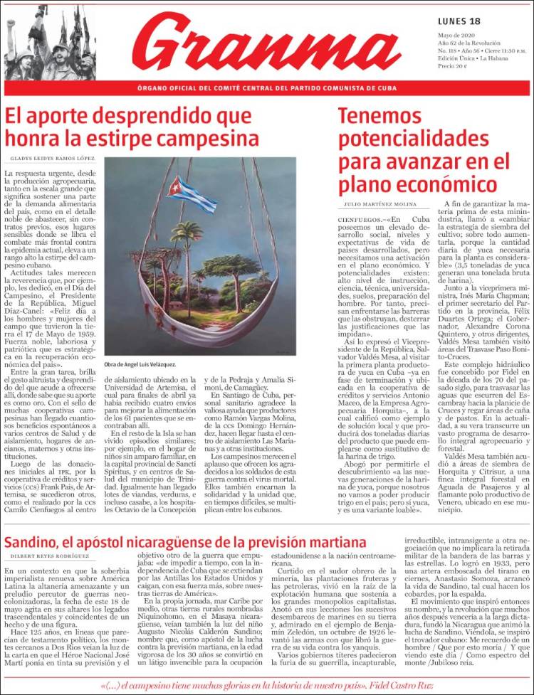 Portada de Granma (Cuba)