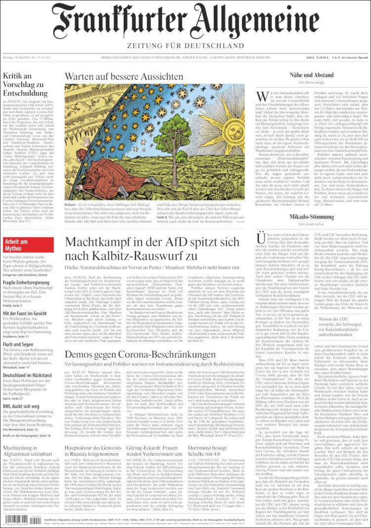 Portada de Frankfurter Allgemeine (Alemania)