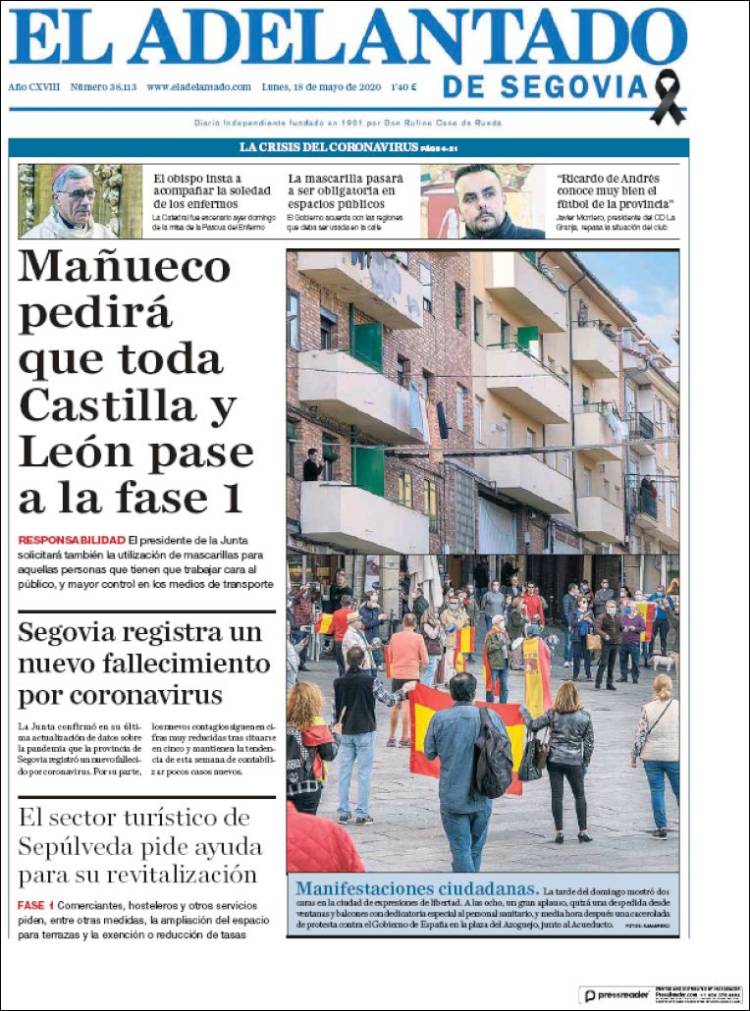 Portada de El Adelantado de Segovia (Espa&ntilde;a)