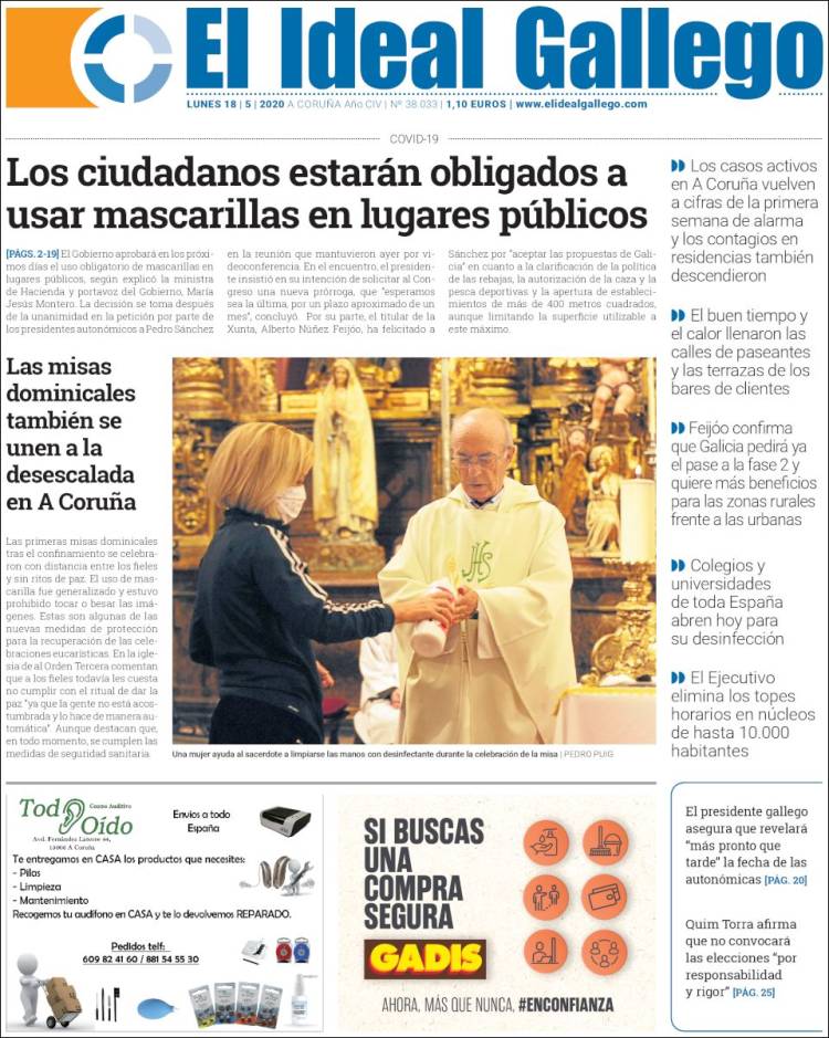 Portada de Diario de Ferrol (España)