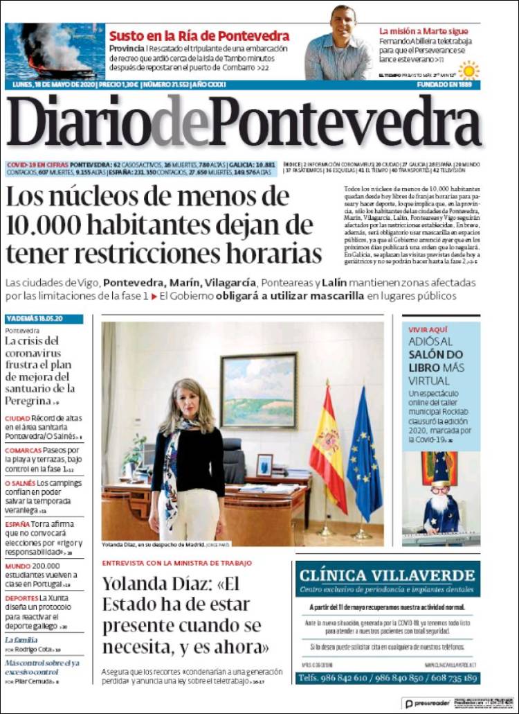 Portada de Diario de Pontevedra (Espa&ntilde;a)