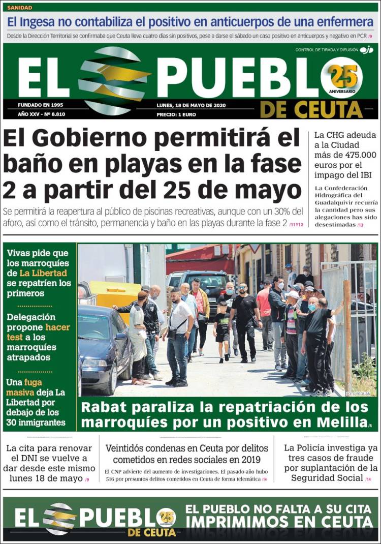 Portada de El Pueblo de Ceuta (Espa&ntilde;a)