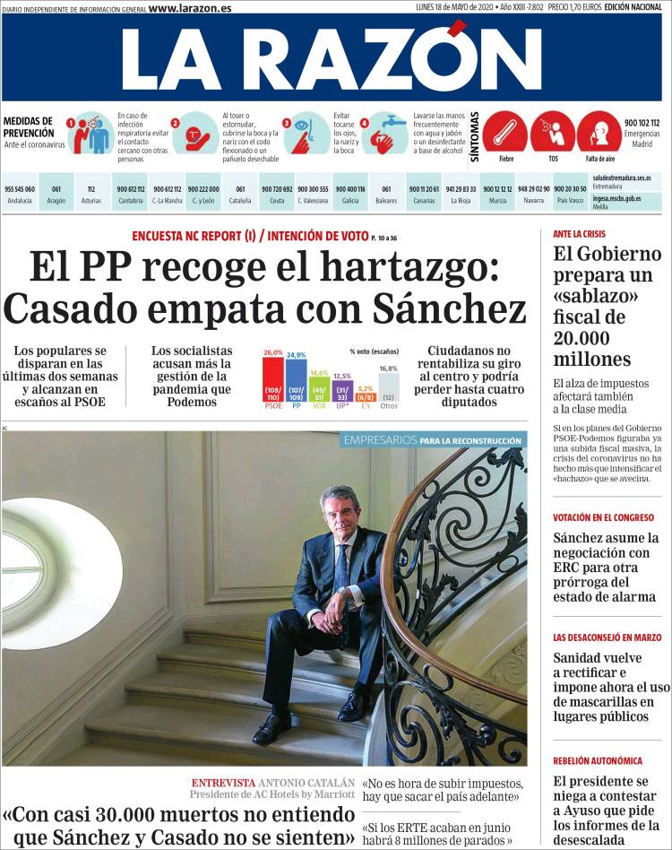 Portada de La Razón (Espa&ntilde;a)