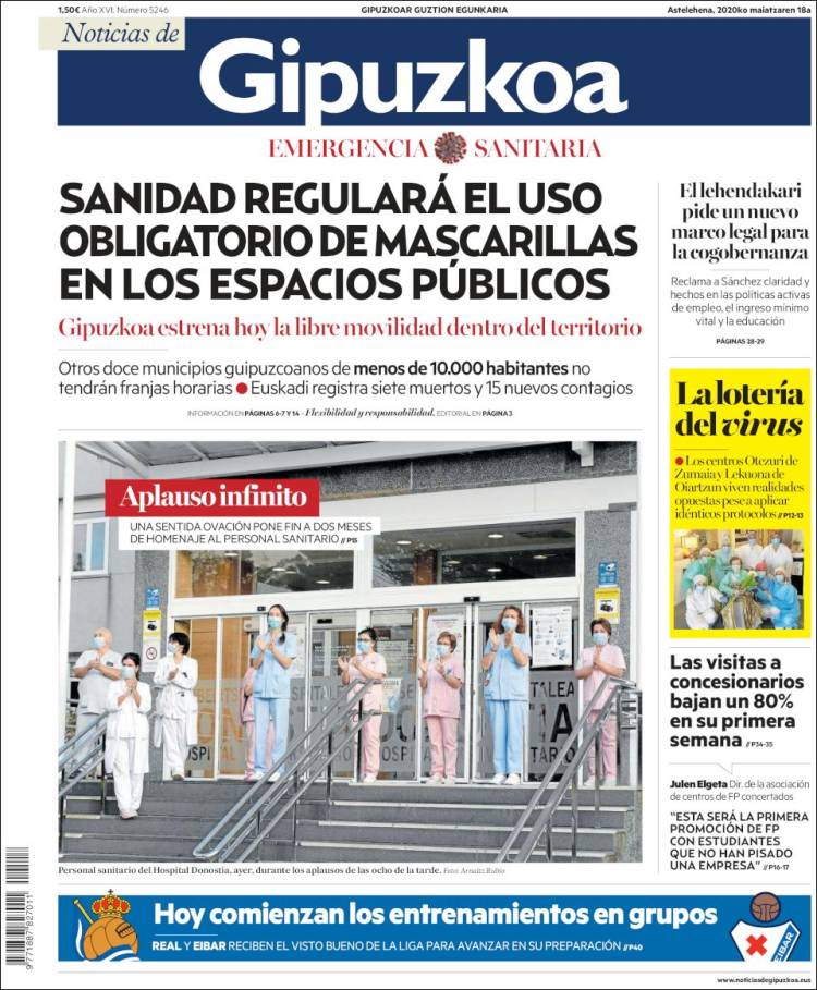 Portada de Noticias de Gipuzkoa (Espa&ntilde;a)