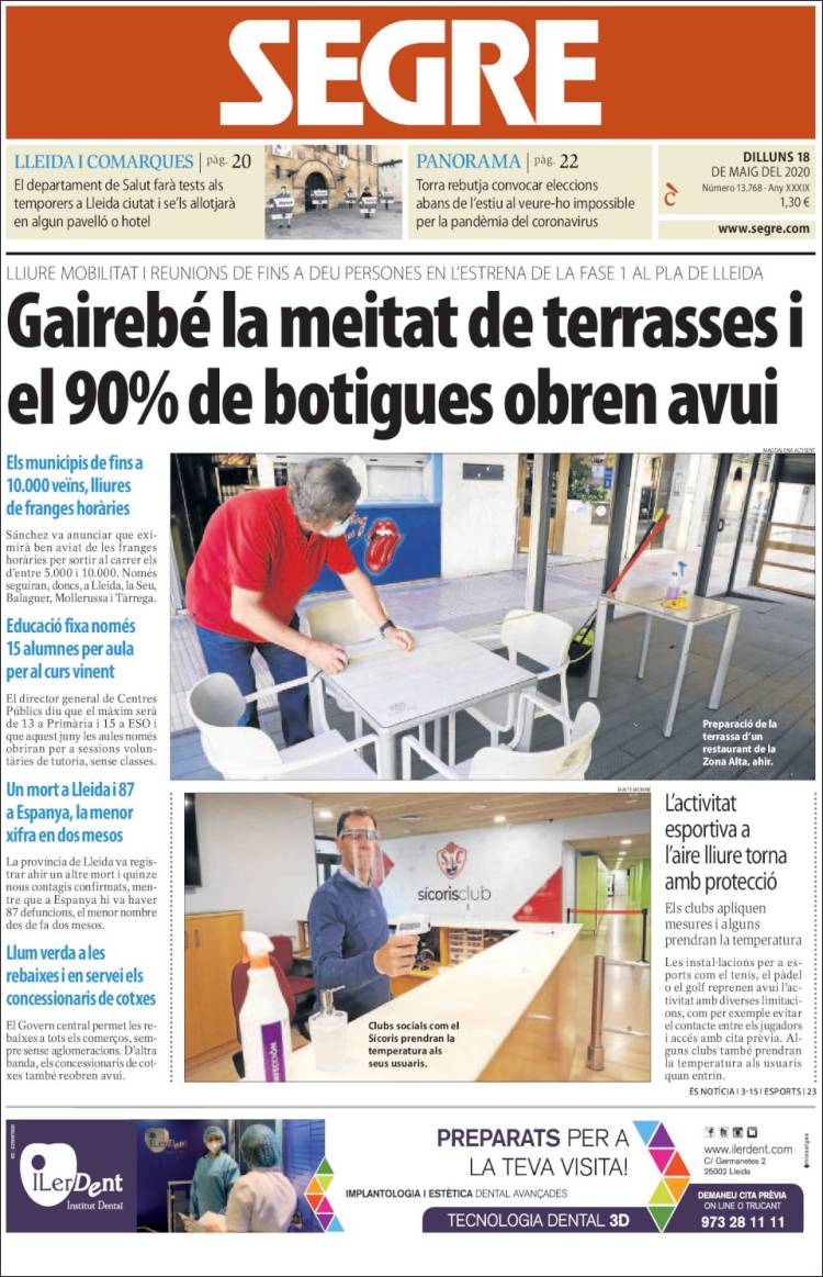 Portada de Segre (Espa&ntilde;a)