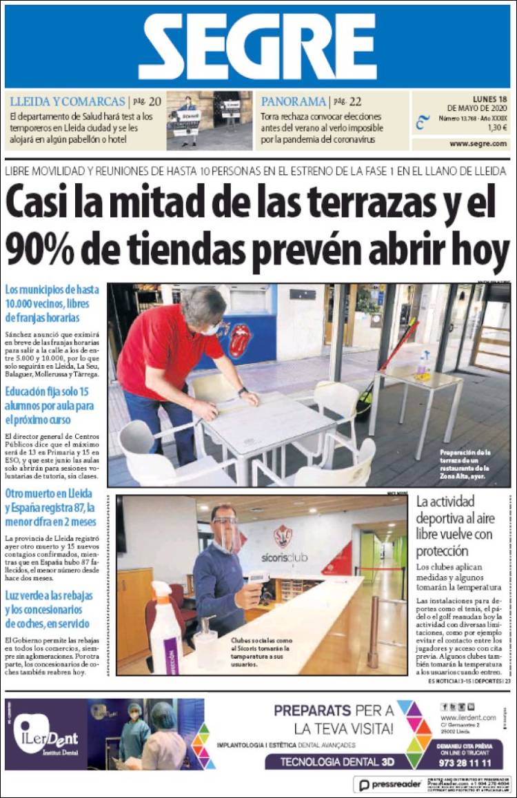 Portada de Segre  (Espa&ntilde;a)