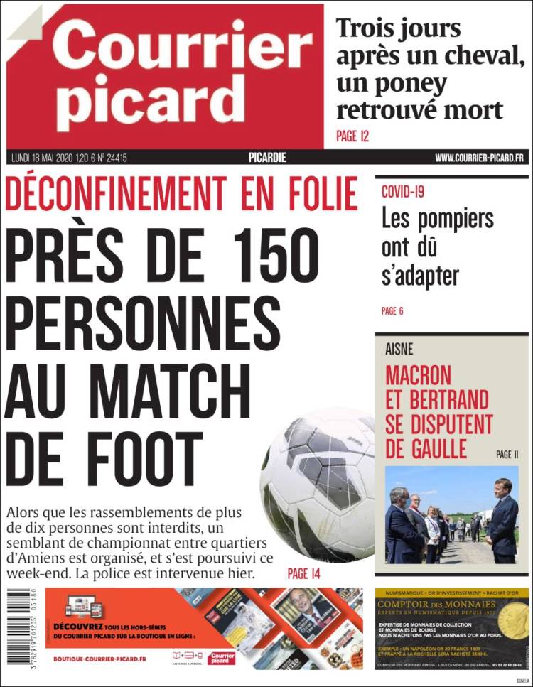 Portada de Courrier Picard (Francia)