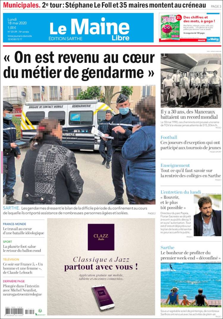 Portada de Le Maine Libre (Francia)