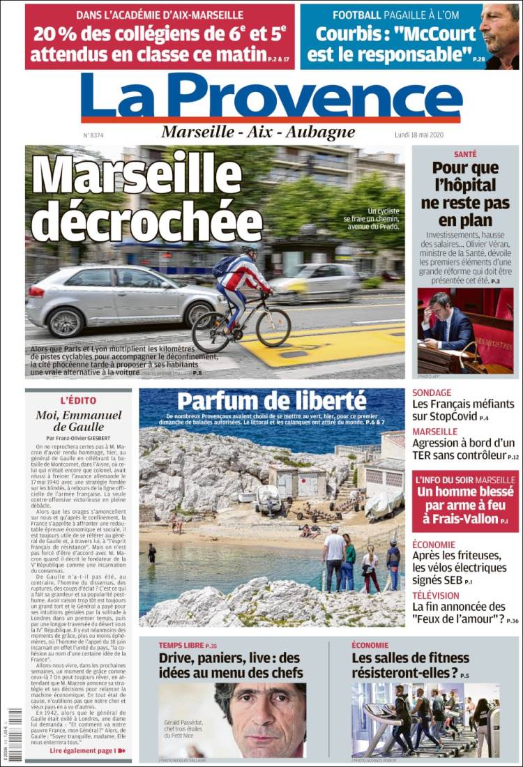 Portada de La Provence (Francia)