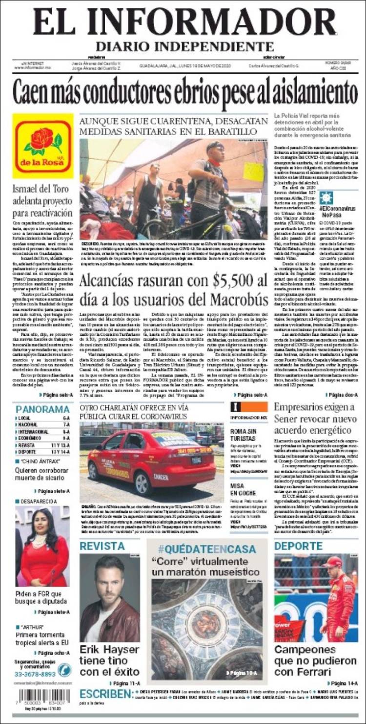 Portada de El Informador (México)