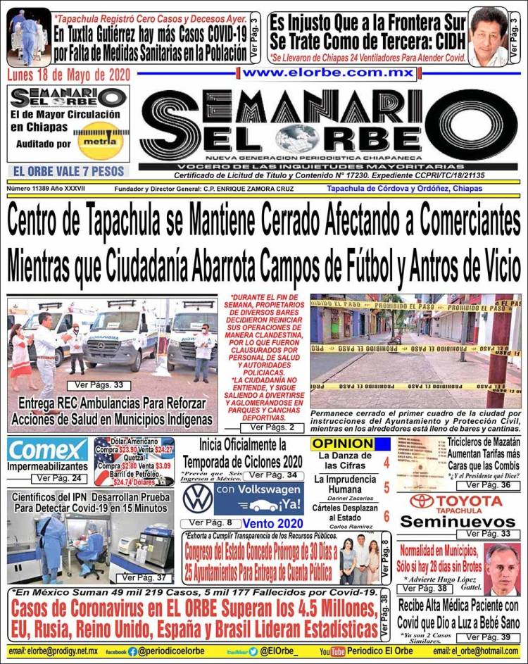 Portada de El Orbe (México)