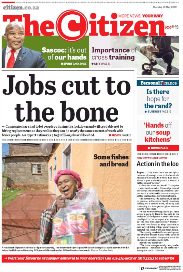 Portada de The Citizen (Sud&aacute;frica)