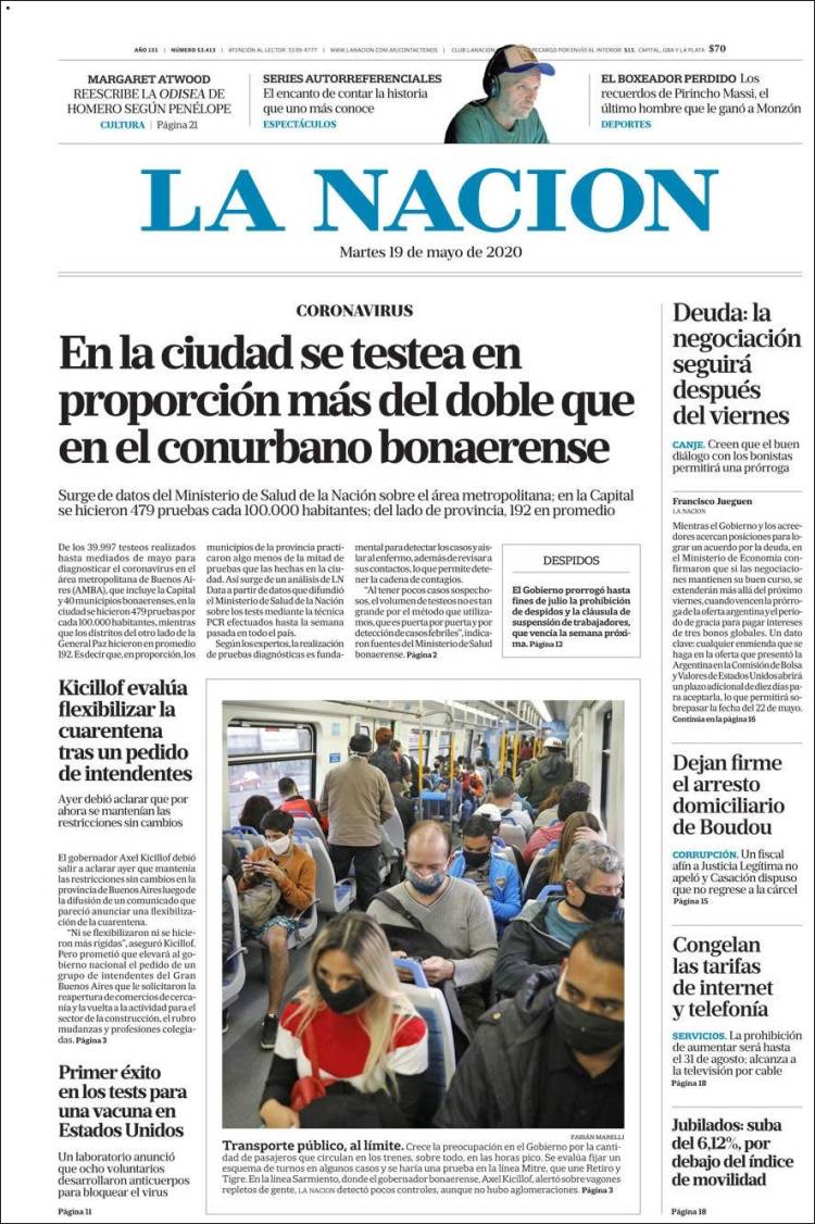 Portada de La Nación (Argentina)