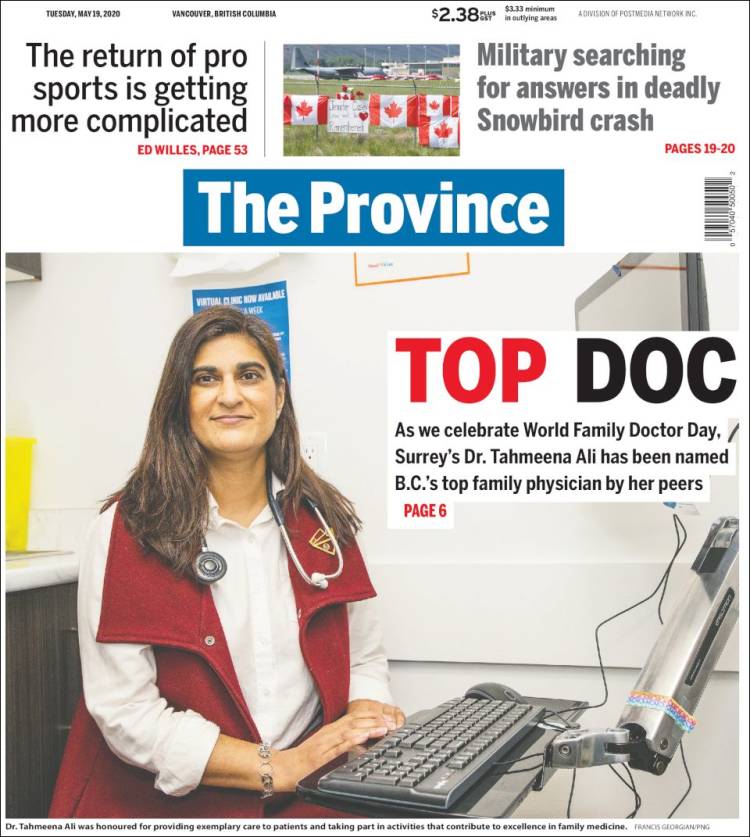 Portada de The Province (Canadá)