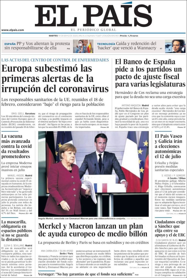 Portada de El País (Espa&ntilde;a)