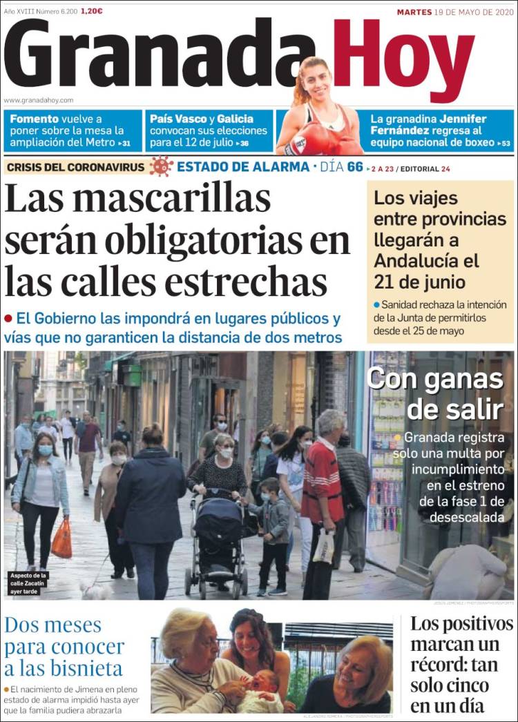 Portada de Granada Hoy (Espa&ntilde;a)
