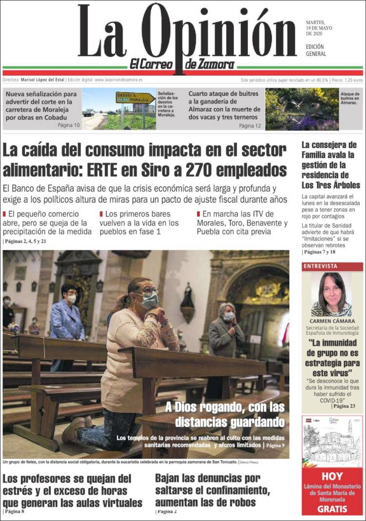 Portada de La Opinión - El Correo de Zamora (Espa&ntilde;a)