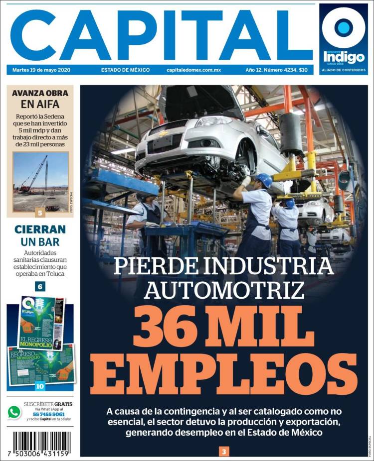 Portada de Capital México (México)