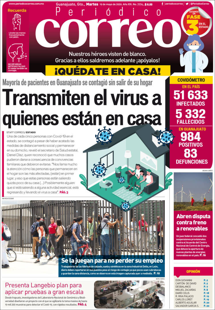 Portada de Correo - El diario del Estado de Guanajuato (México)