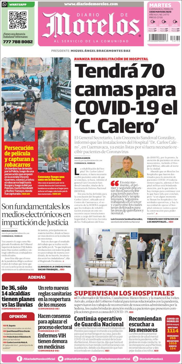 Portada de Diario de Morelos (México)