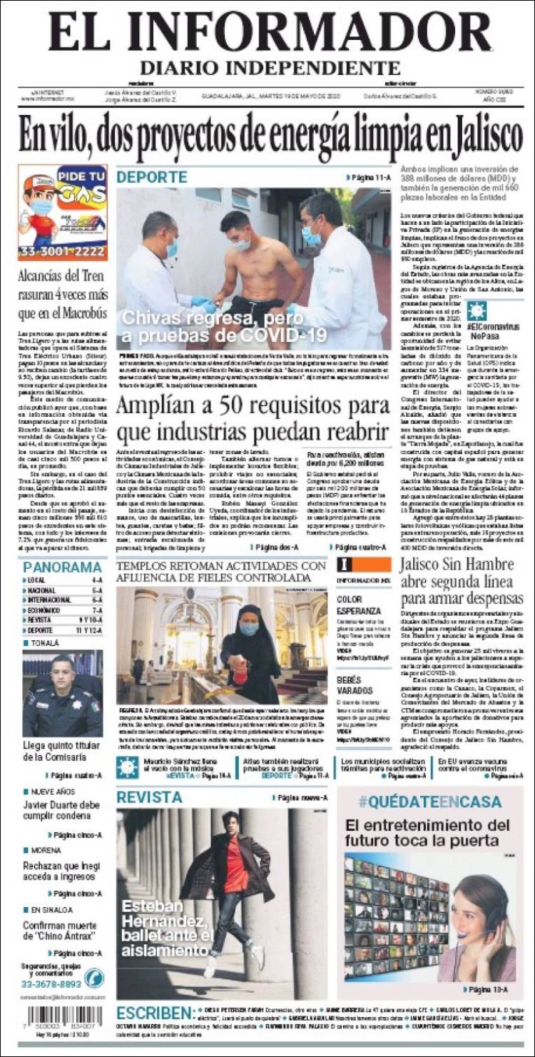 Portada de El Informador (México)