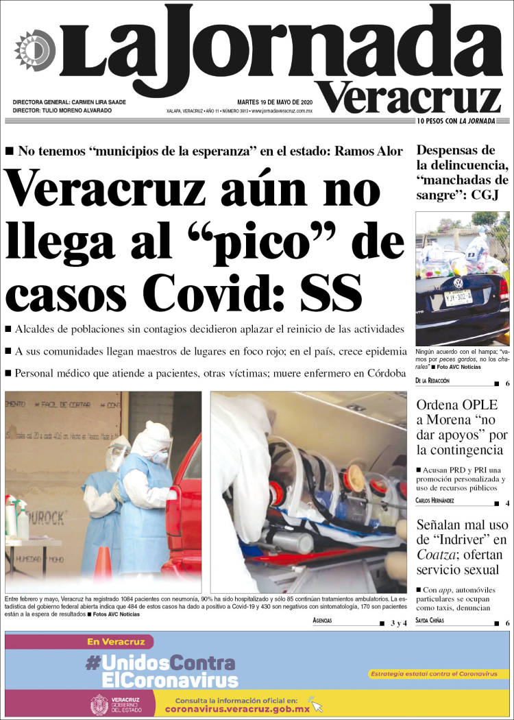 Portada de La Jornada Veracruz (México)