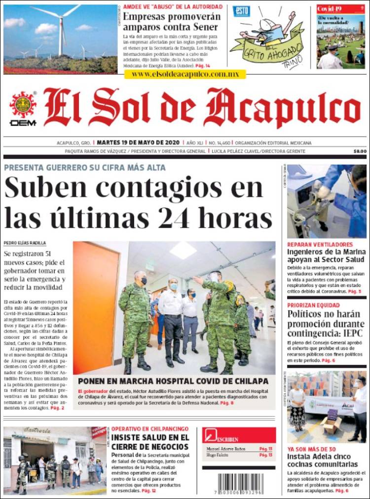 Portada de El Sol de Acapulco (México)