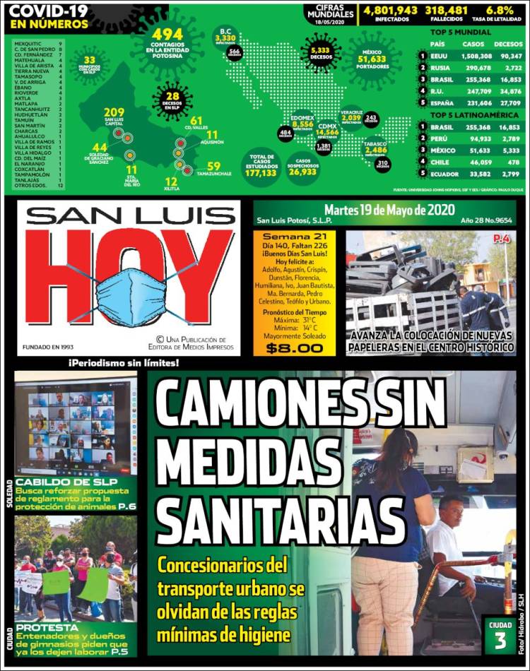 Portada de San Luis Hoy (México)