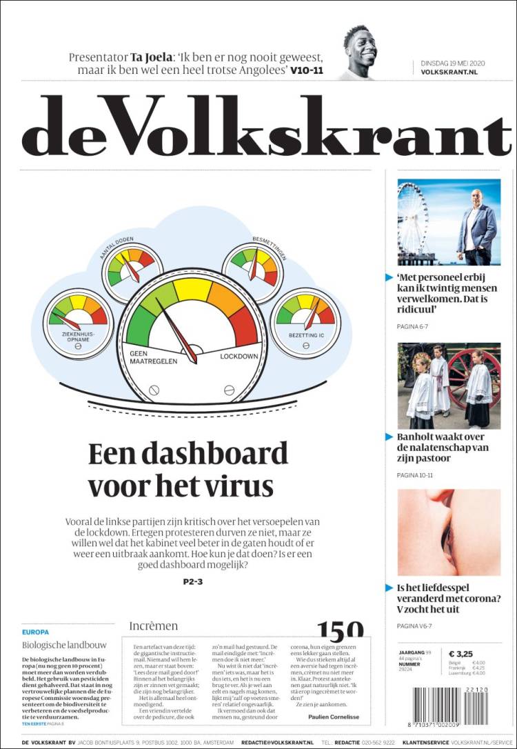 Portada de De Volkskrant (Pa&iacute;ses Bajos)