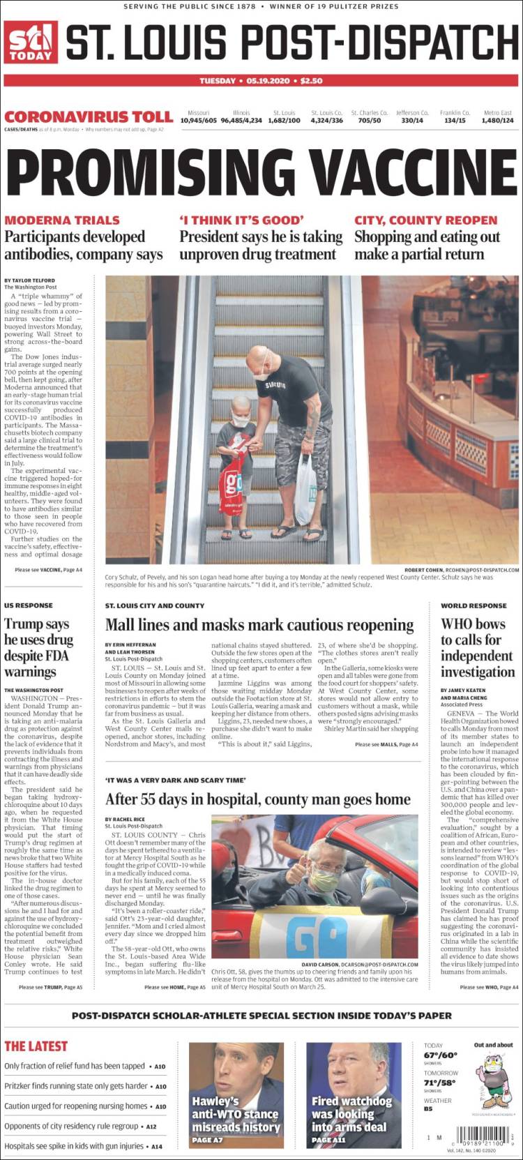 Portada de St. Louis Post-Dispatch (USA)